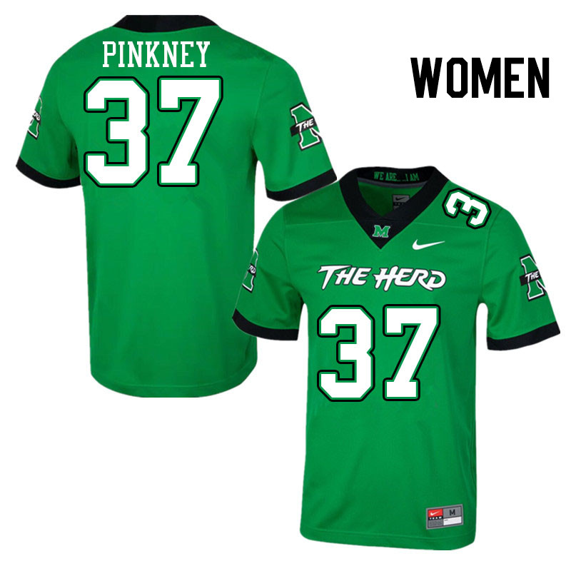 Women #37 Jacob Pinkney Marshall Thundering Herd College Football Jerseys Stitched Sale-Green